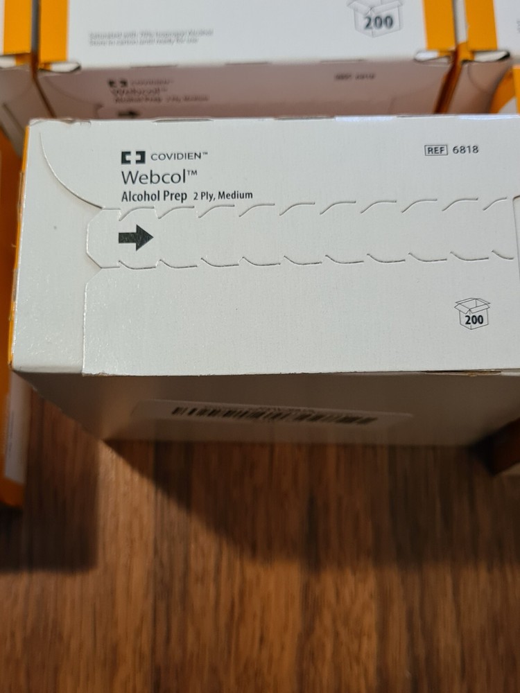 2000-Count Covidien Webcol Alcohol Prep 2 Ply Medium 6818
