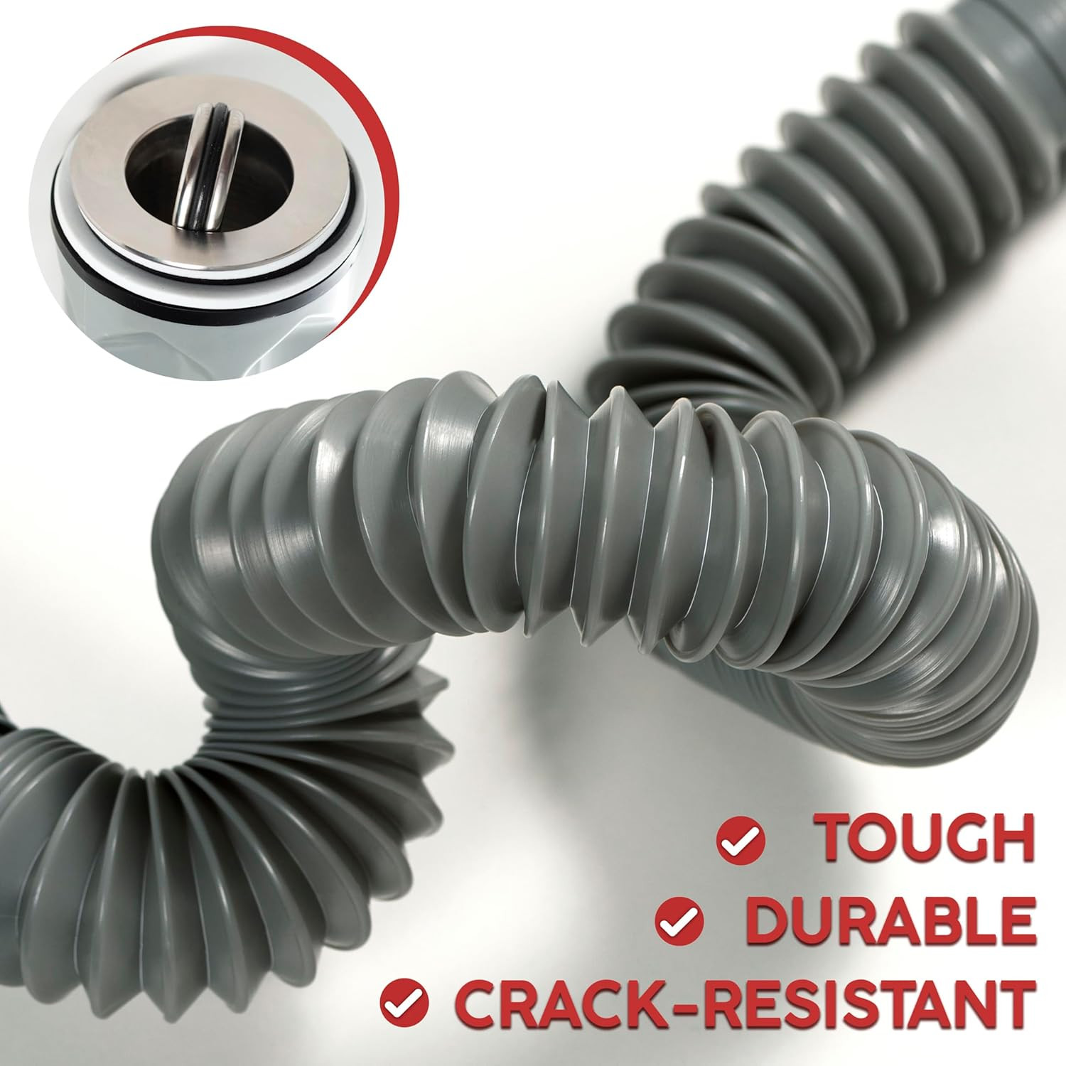 Expandable Bathroom Sink Drain Kit with Flexible P Trap for PVC Pipes