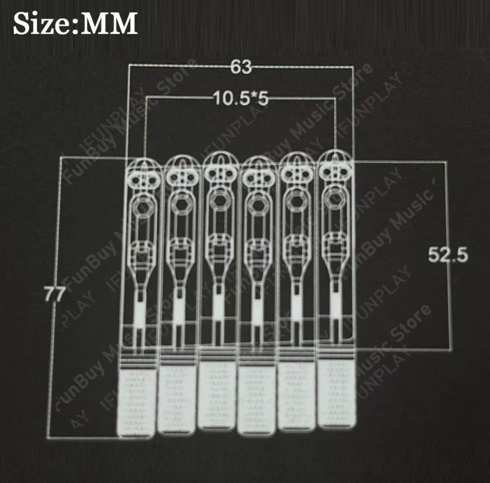 Chrome Headless Guitar Bridge Tremolo System Set