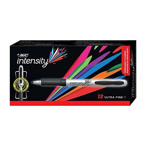 BIC Intensity Permanent Markers, Ultra Fine Point, Black, 12-Count (packaging