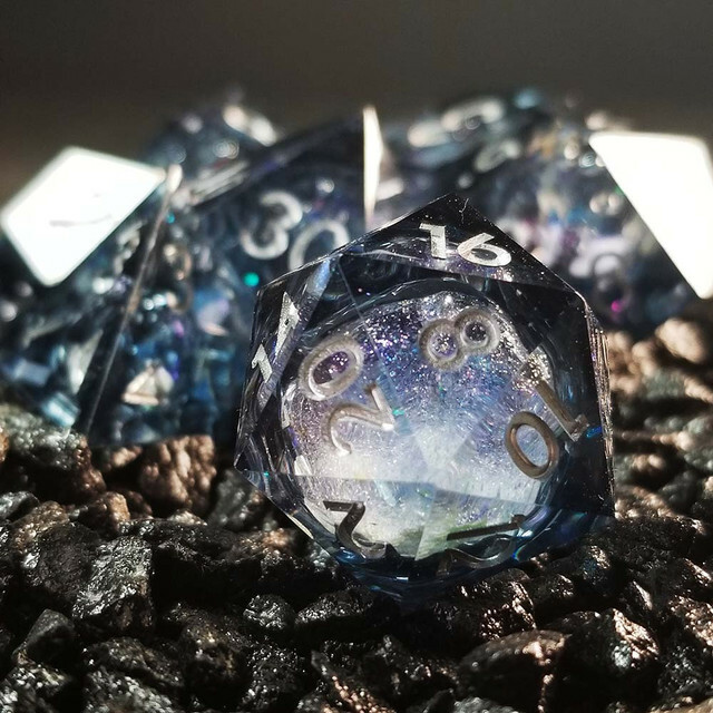 Sage's Winter Souls Liquid Core Sharp Edge Resin Dice Set
