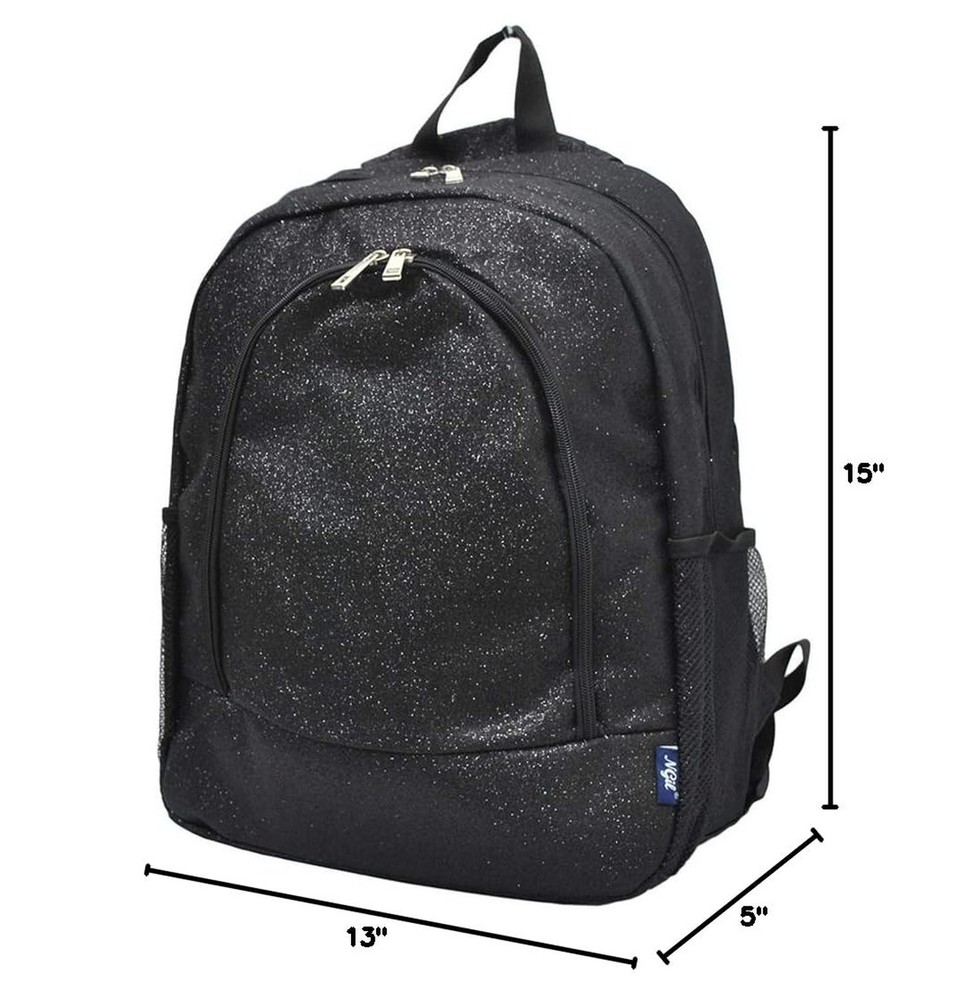 NGIL Canvas School Backpack (Glitter-Black) Glitter-black
