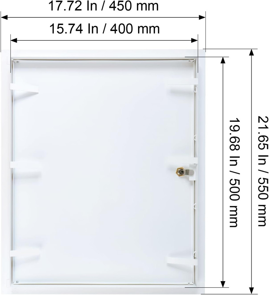 Lockable 16" x 20" White Metal Access Panel for Plumbing & Electrical Services