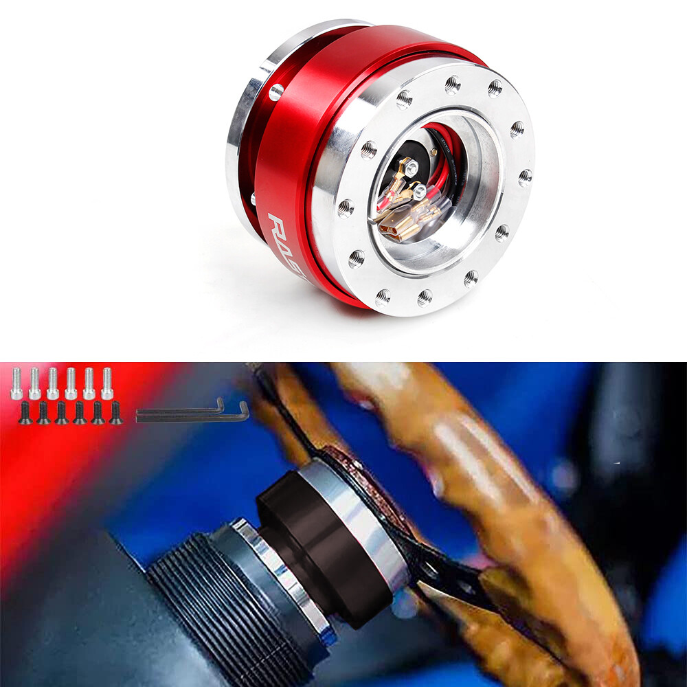 Red Universal Car Steering Wheel Quick Release HUB Adapter Snap Off Boss Kit