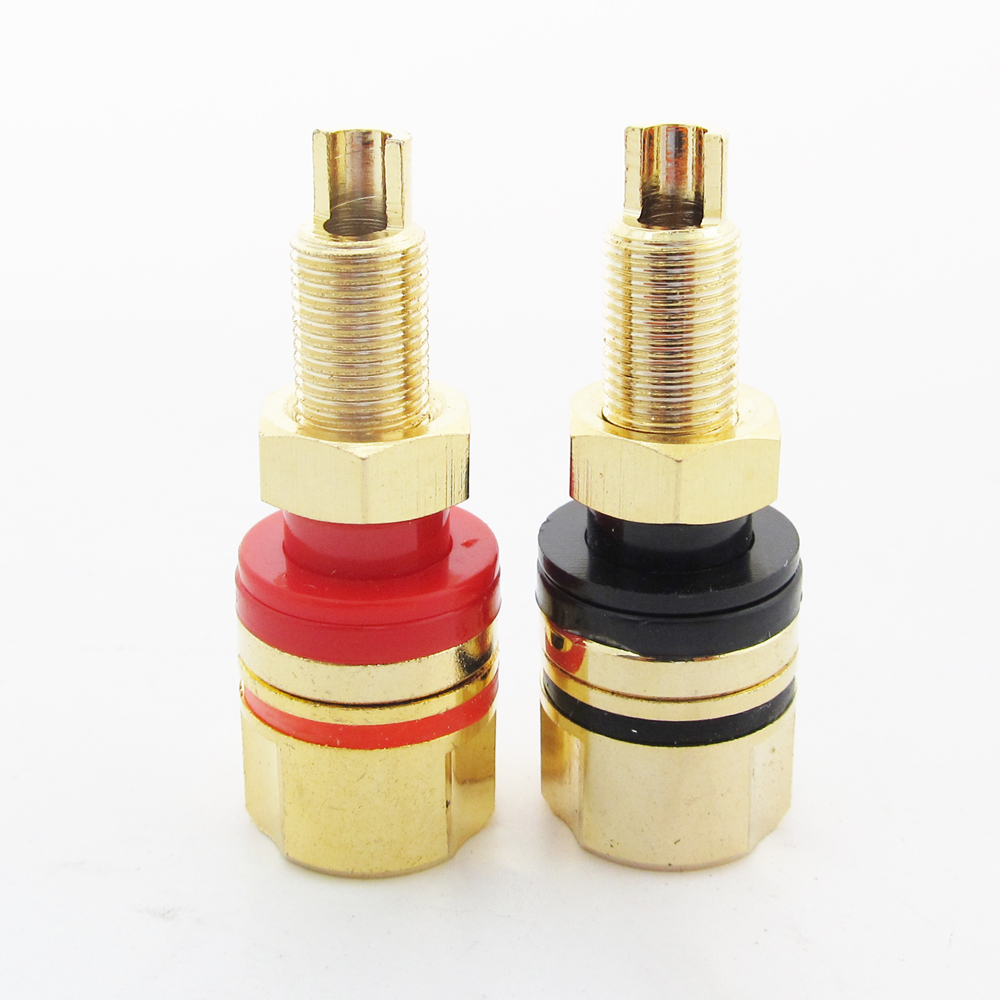 4pcs High Quality Gold Plated Brass Amplifier Speaker Terminal Binding Post