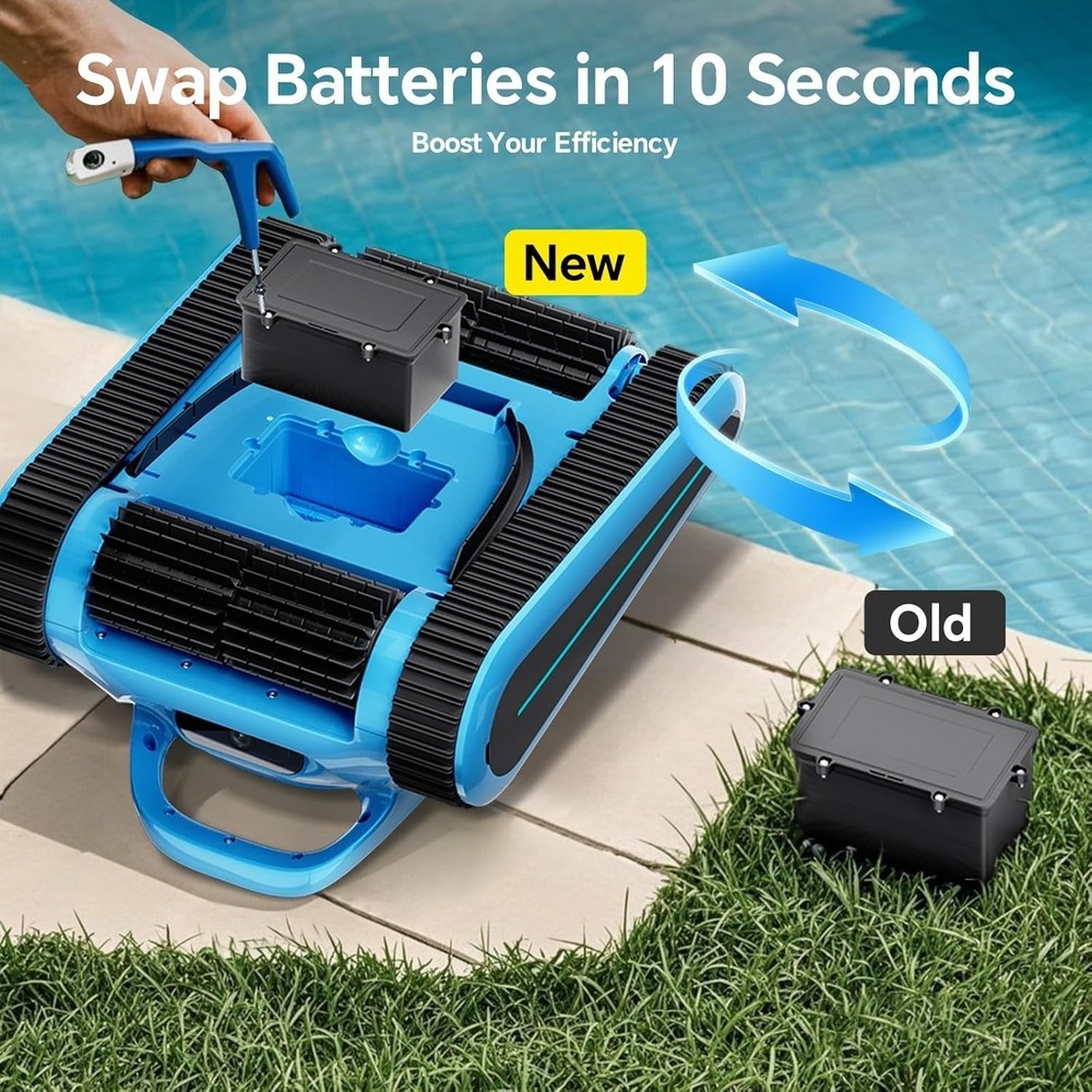 Seauto Cordless Pool Robot Cleaner Wall Climbing /App Support /3 Modes Automatic
