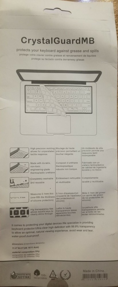 Crystal Guard MB Keyboard Protector Sheet Replacement SM Galaxy book 13.3