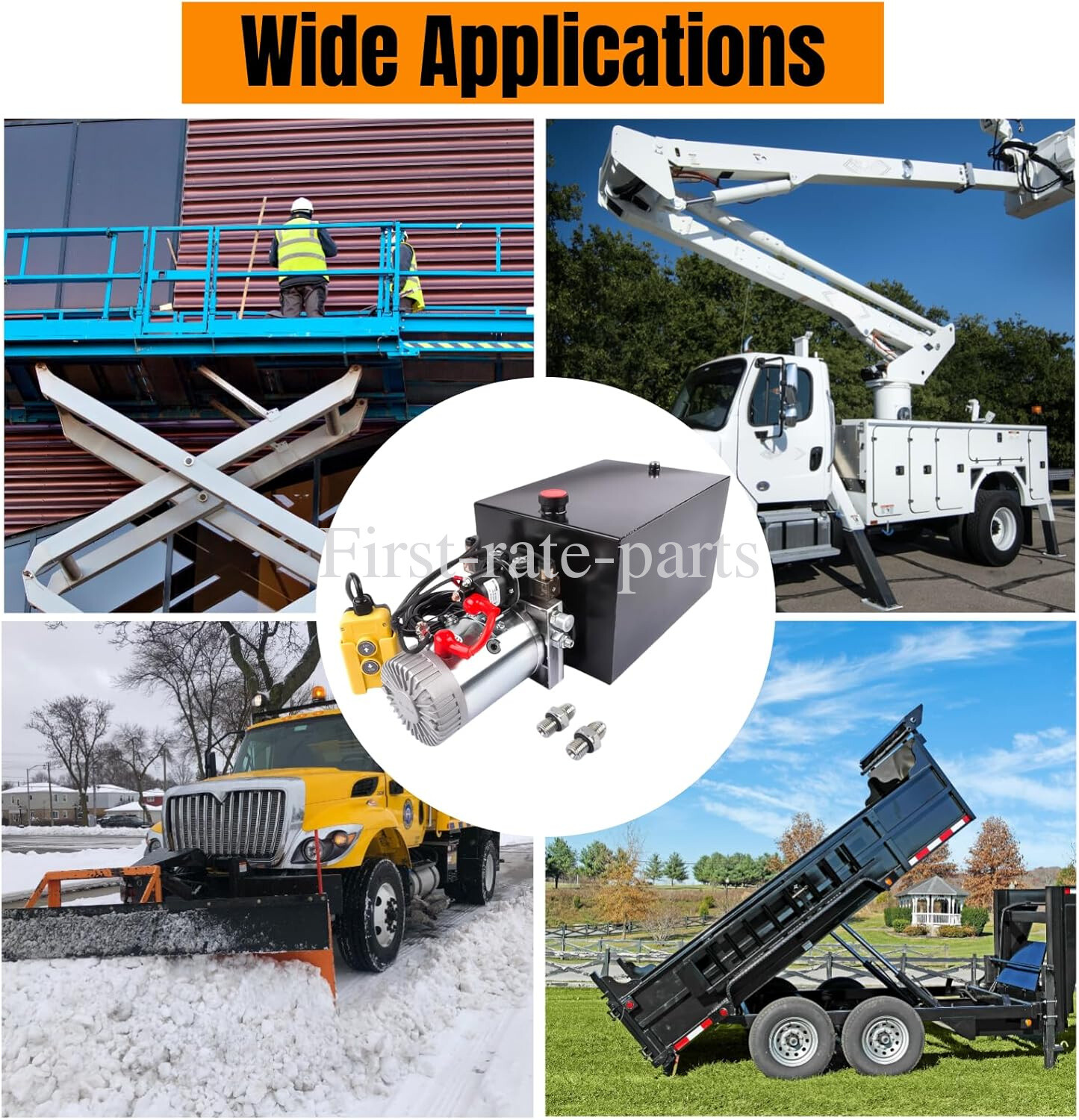 12 Quart Single Acting Hydraulic Pump 12V DC Dump Trailer Hydraulic Power Unit