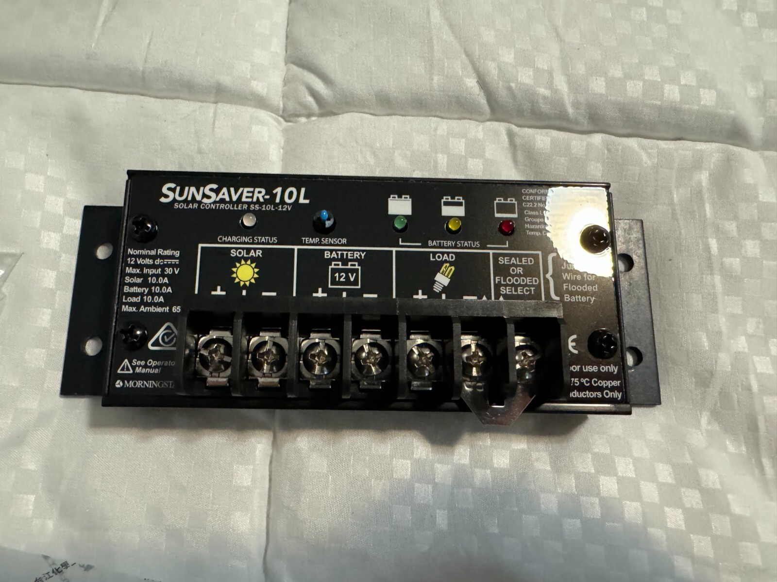 Morningstar Sunsaver Solar Charger Control SS-10L-12V-Gen3 NEW in box