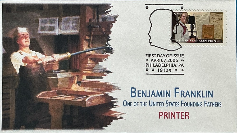 BDAOCITW KSC Cachets 4023 Benjamin Franklin Printer