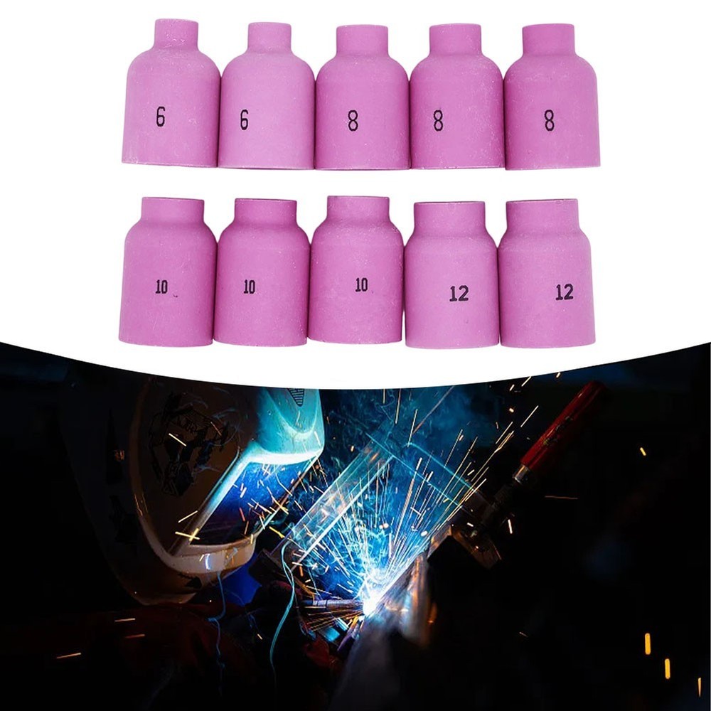 10PCS For TIG Torch Nozzle Cup Set for WP17 WP18 WP26 Welding Torch Sizes 6 12
