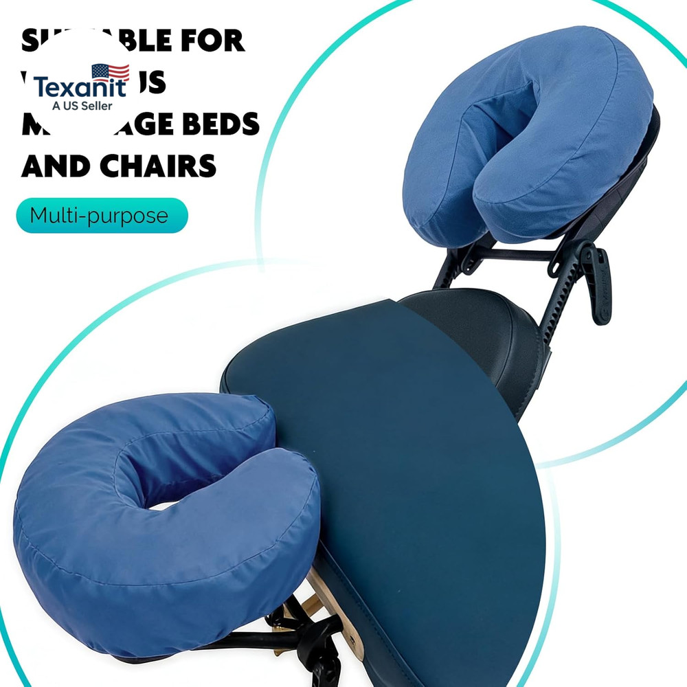 Reusable Microfiber Massage Face Rest Covers Extra Soft & Heavy Face Cradle Cove