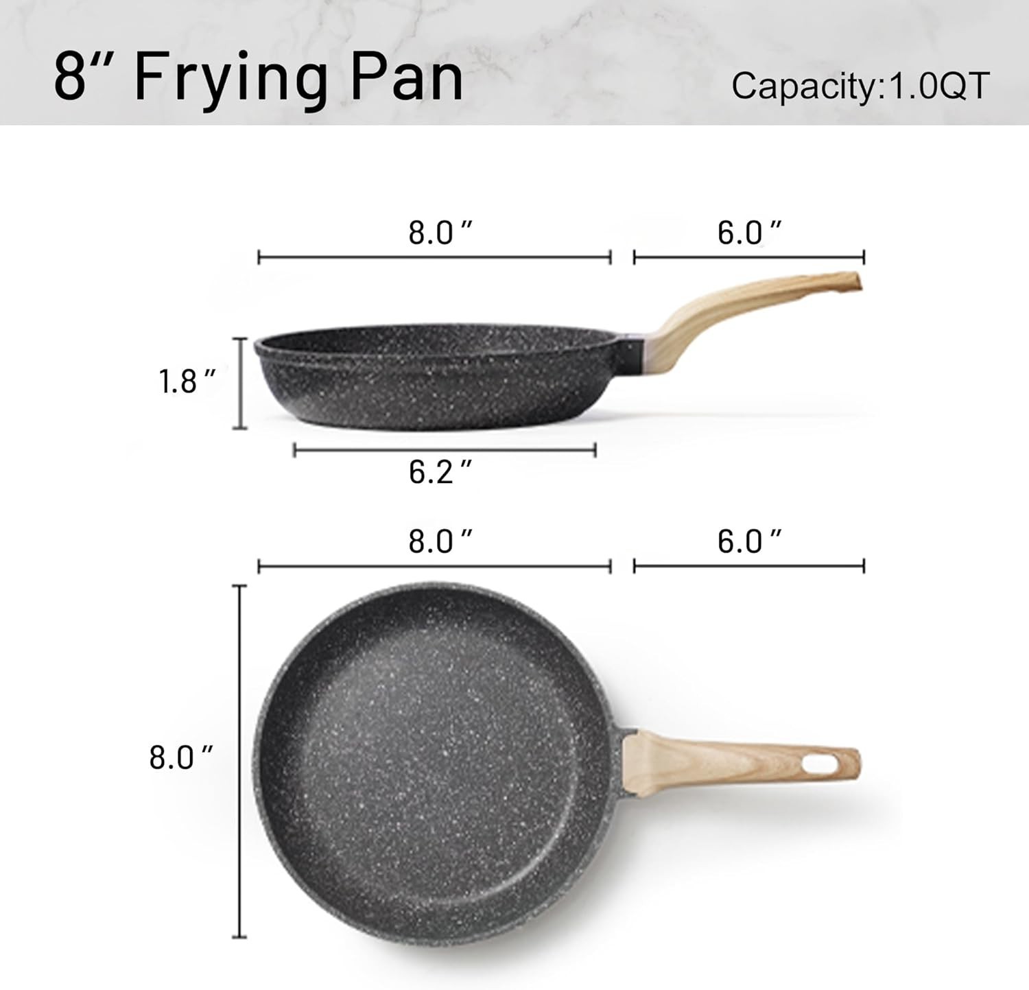 Nonstick Frying Pan Skillet,Non Stick Granite Fry Pan Egg Pan Omelet Pans, Stone