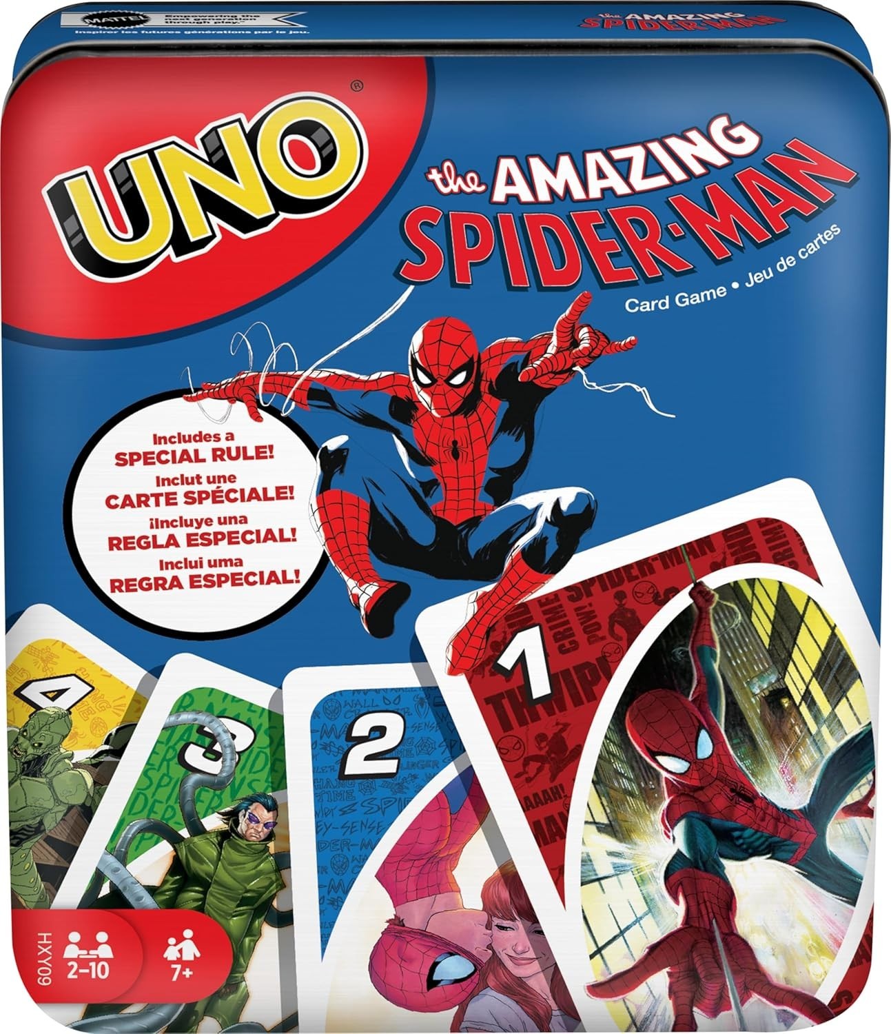 UNO Amazing Spider-Man Special Rules Card Game in Storage & Travel Tin