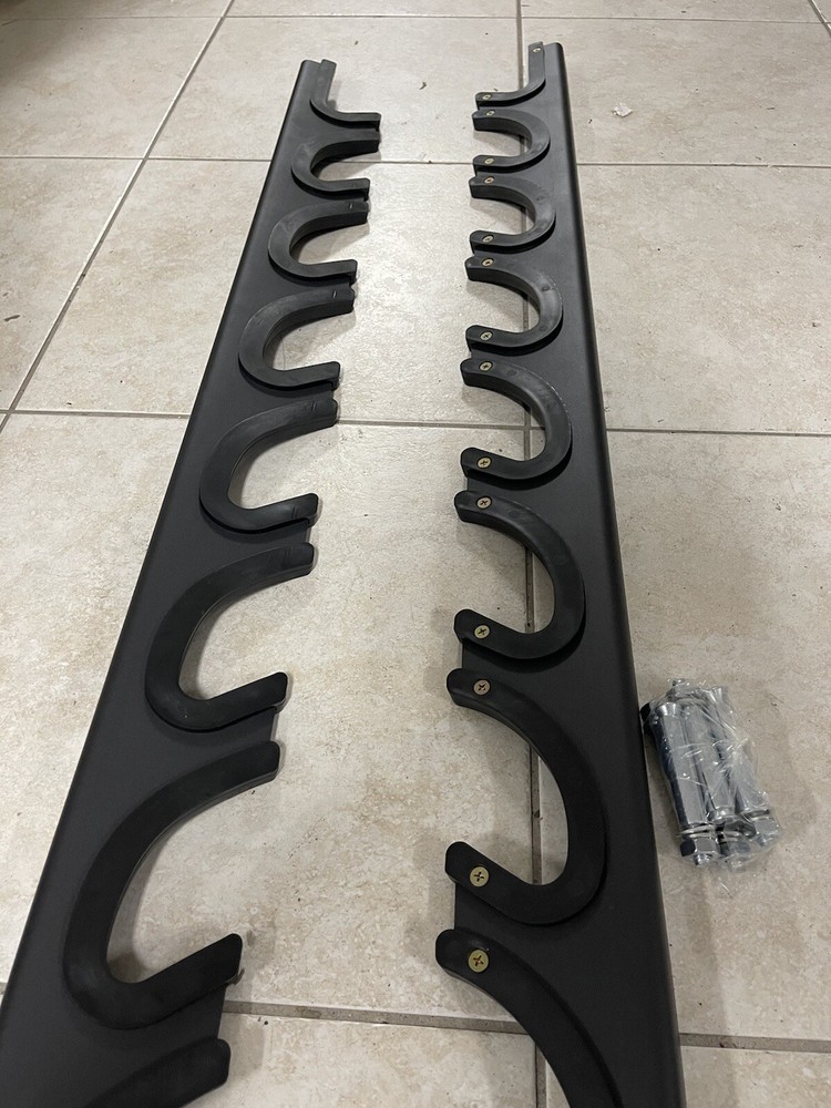 Vertical Olympic Storage Barbell Weight Holder 8 Bars Wall Mounted Rack Shelf