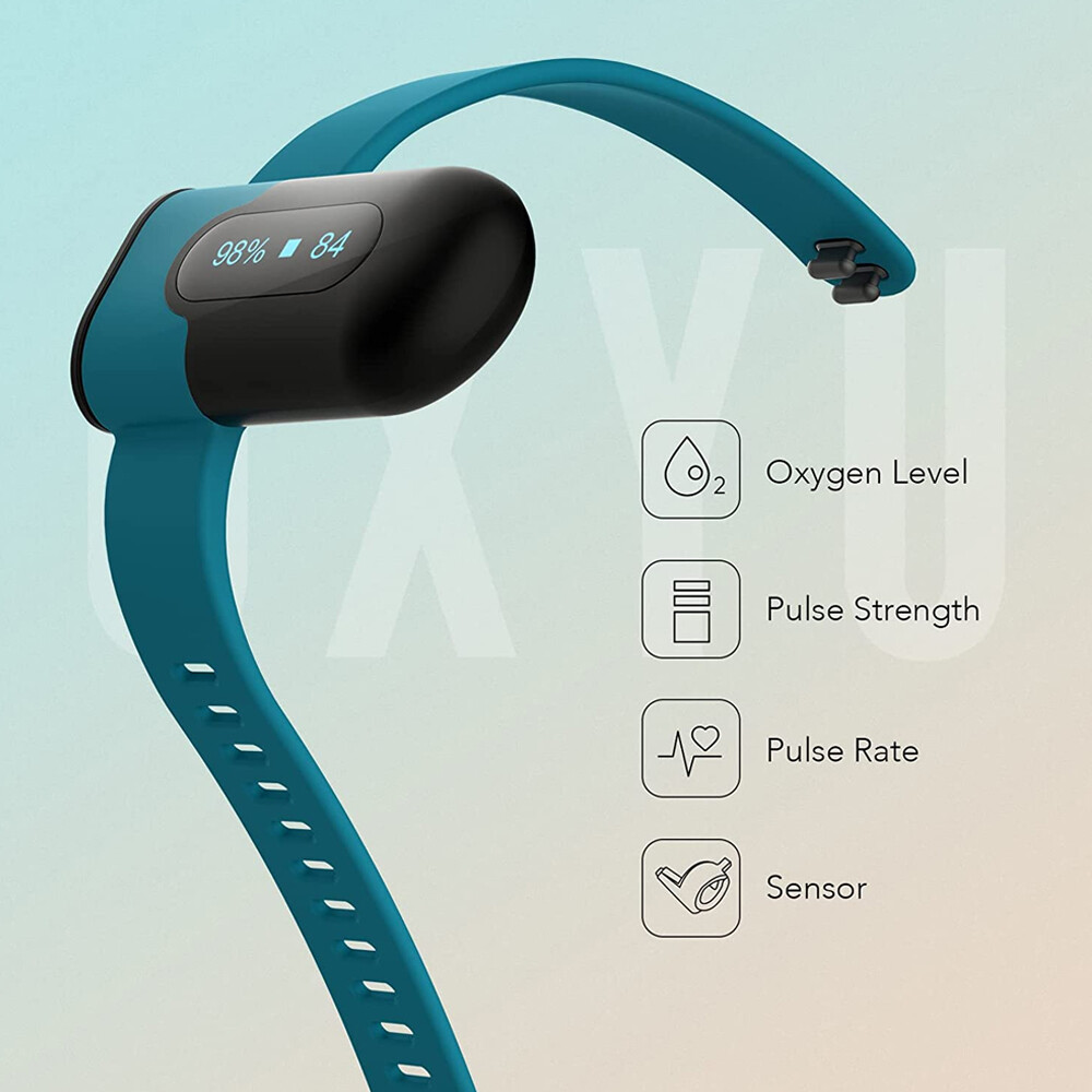 SleepU Wrist Pulse Oximeter Wearable Oxygen Monitor with Finger O2 Sensor App PC