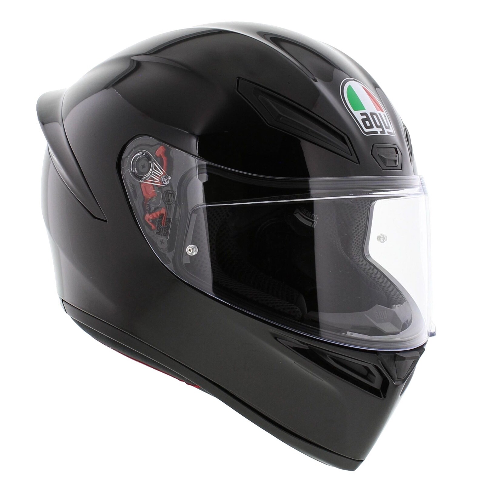 AGV K1-s ECE 22.06 Solid Gloss Black Full Face Motorcycle Helmet, 2206