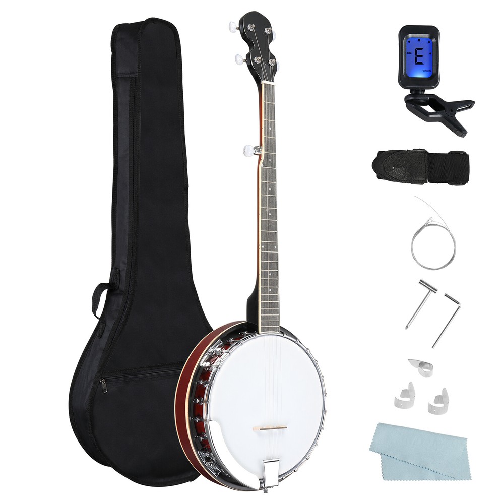 Top Full Size 5 String Right Handed Banjos Set with Closed Solid Sapele Back US
