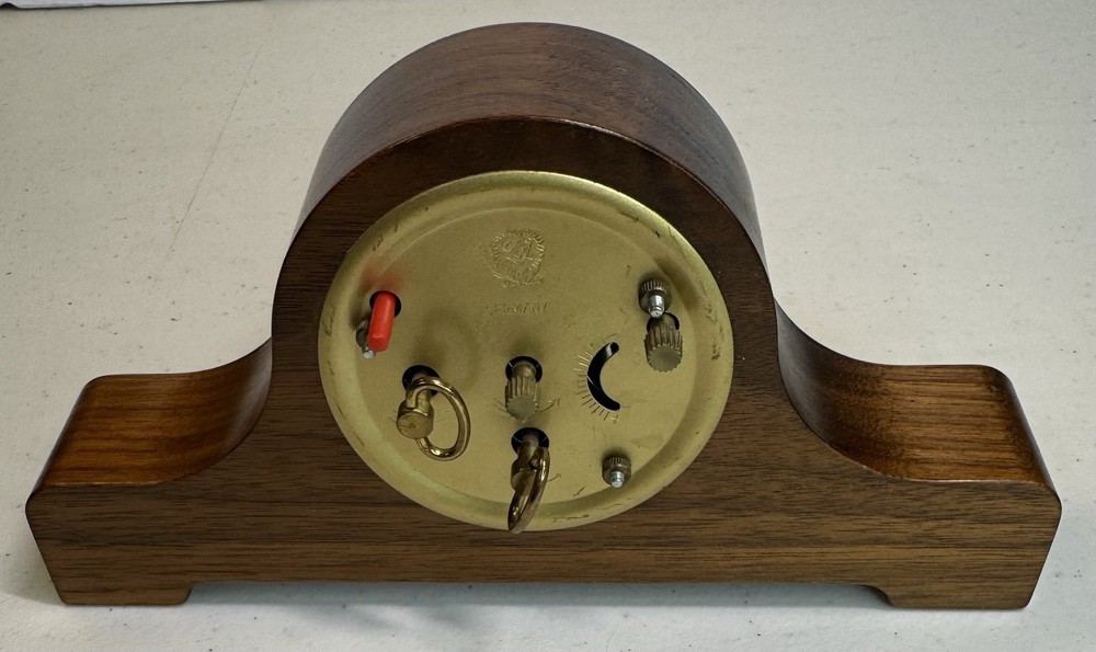 Handmade Solid Oak Wood Quartz Movement Camel Humpback Mantle Clock 7 1/2” long