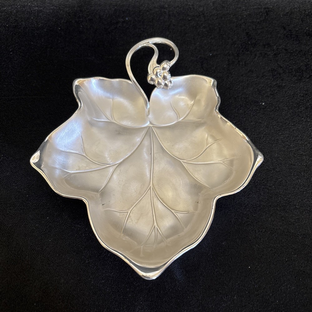 Vintage WMF Ikora EP Brass Silver Plated Mapple Leaf Footed Trinket Dish Germany