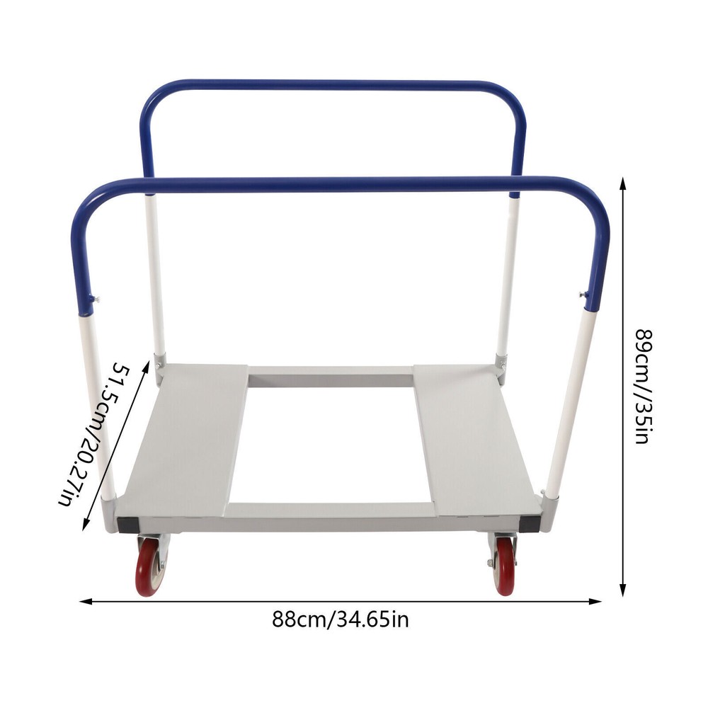 1500 lbs Professional Panel Cart Dolly Rectangular Low Noise with 5inch Caster