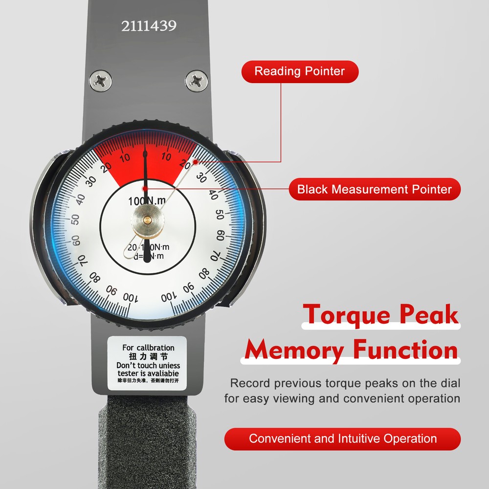 Dial Indicator Torque Wrench High Precision Indicating Torque meter Wrench100n.m