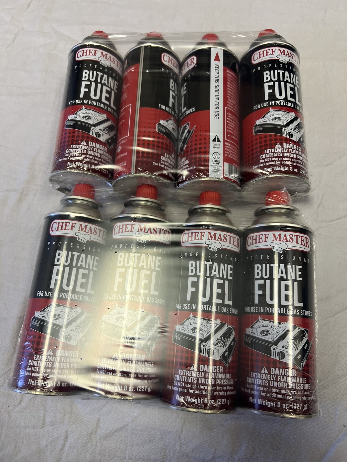 BUTANE FUEL (8 CANS) CHEF MASTER PORTABLE CAMPING STOVE