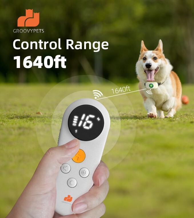 White 550 YD Remote 2 Small Medium Large Dog Training Shock Collar Bark Trainer