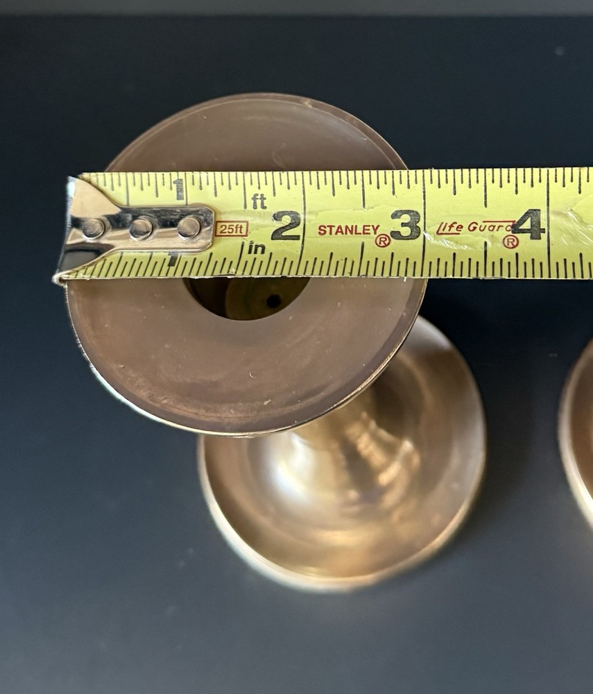 Vintage Solid Brass Candlesticks Pair RIH 7” Taper Candle Holders