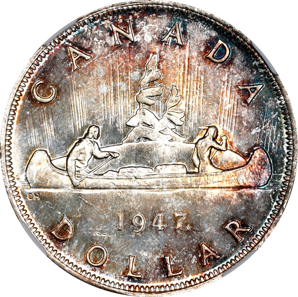 1947 Canada $1 Silver Dollar NGC MS 62 Maple Leaf