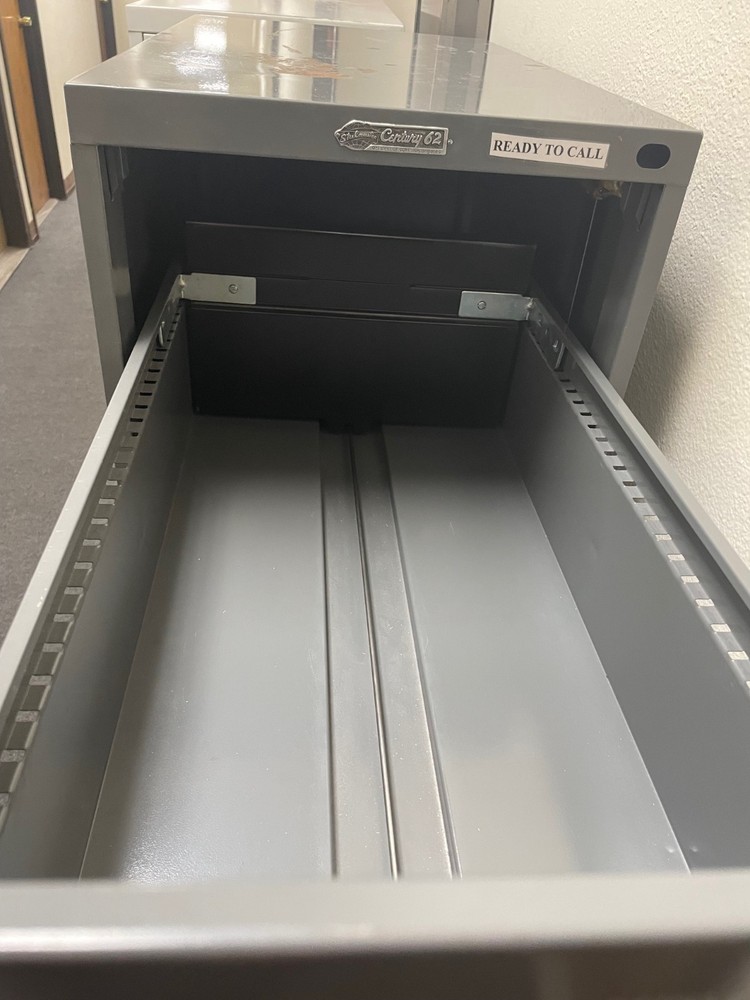 Used Dark Grey Metal File Cabinet