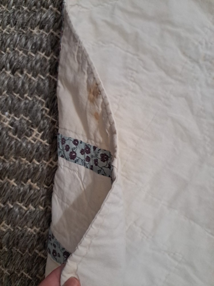Vintage Geometric Tulip Pattern Cotton Quilt Unknown Maker