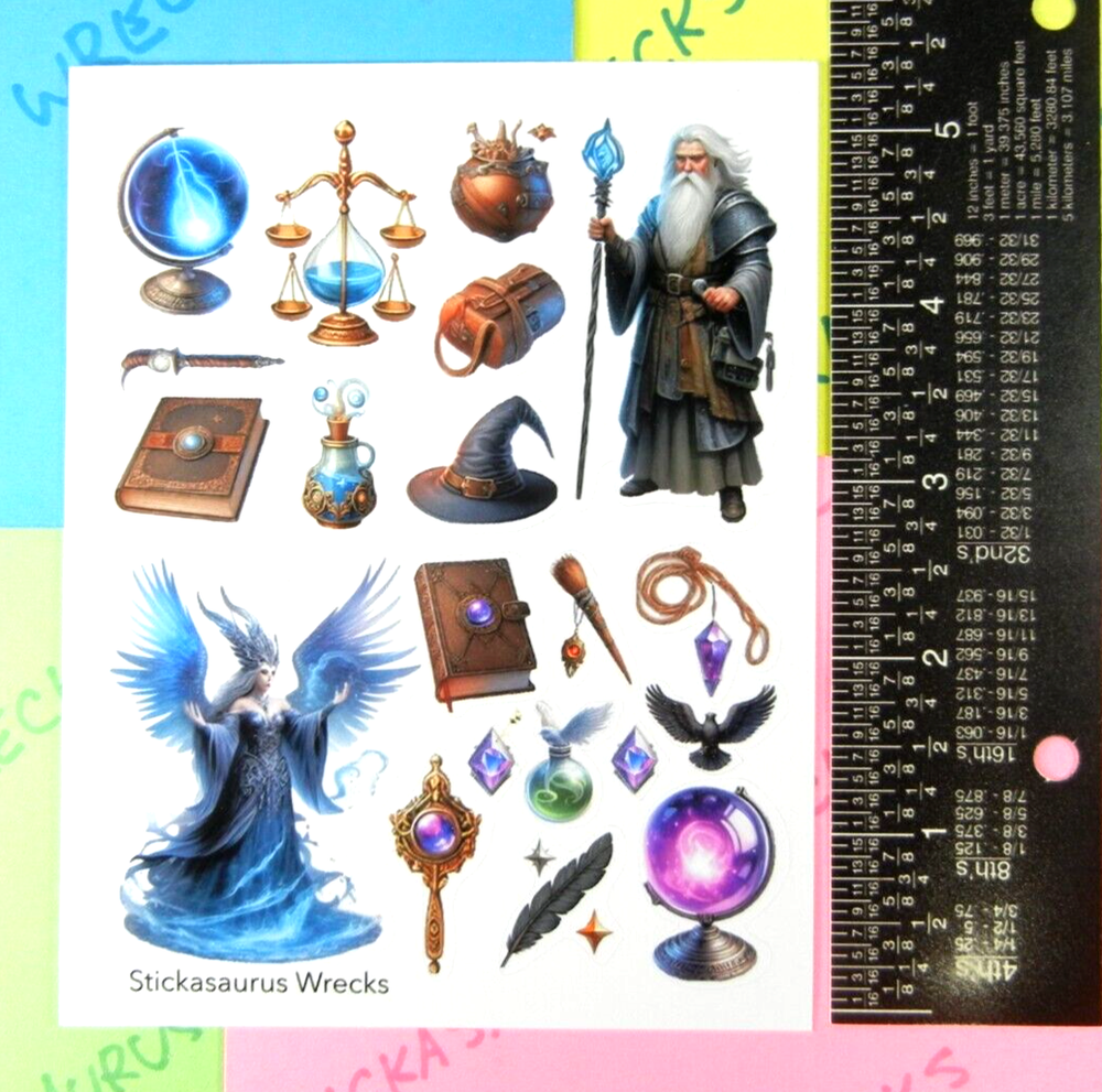 Wizard Sorcerous Magic Sticker Sheet