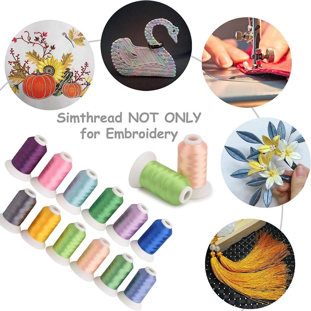Simthread 63 Colors Polyester Compatible with Brother Embroidery 63