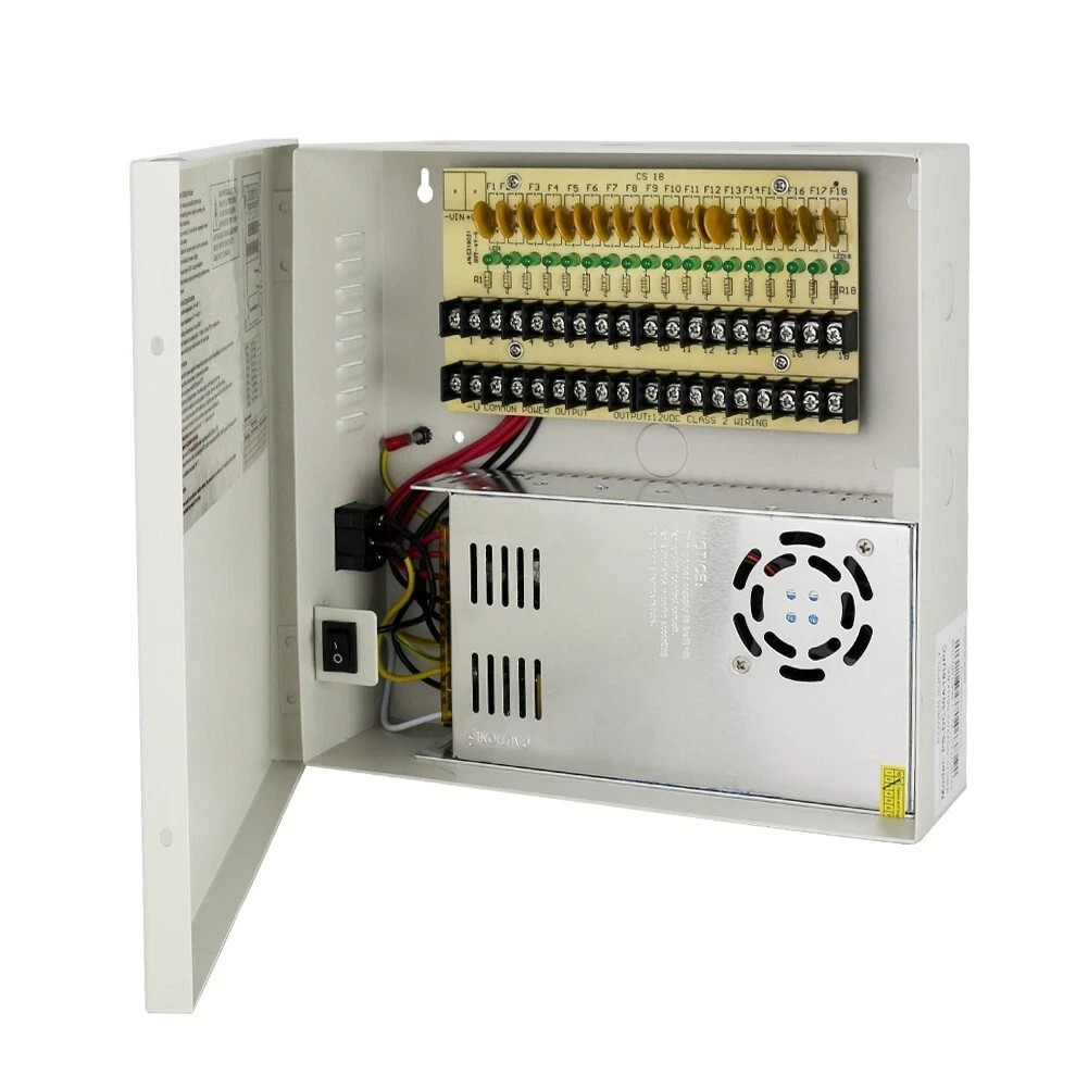 18 Channel 12V DC 10A Power Supply Distribution Box Security Camera CCTV UL