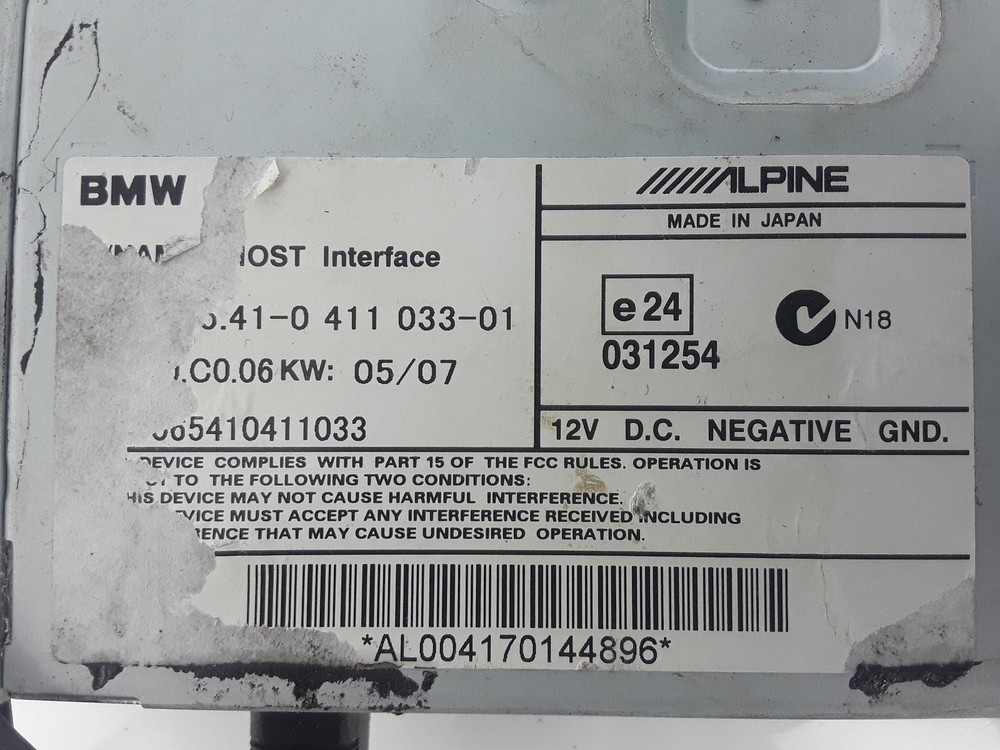 MINI R56 2007-10 Alpine iPhone / iPod Interface Control Module Unit 6541 0411033