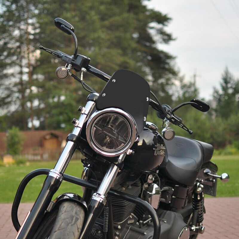 Motorcycle Headlight Windshield Windscreen Universal For 5-7'' Round Headlight