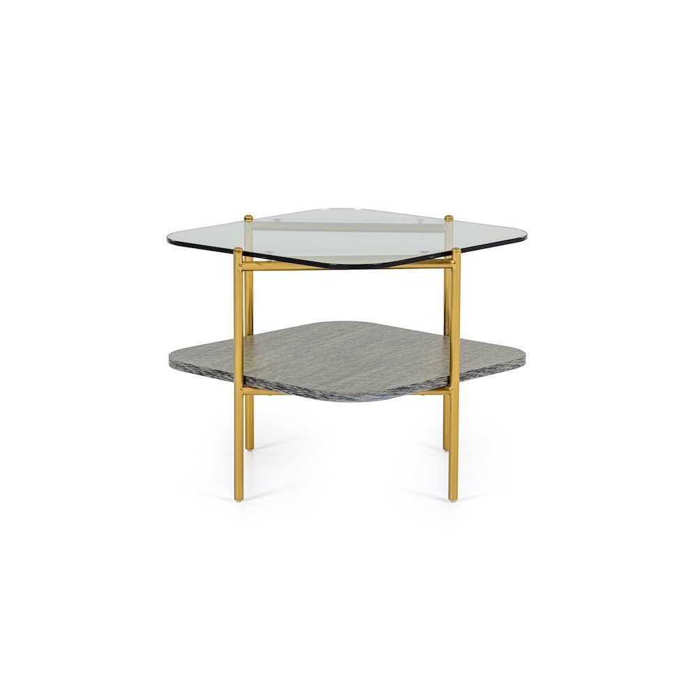 Modrest Cari - Glam Gold + Glass End Table