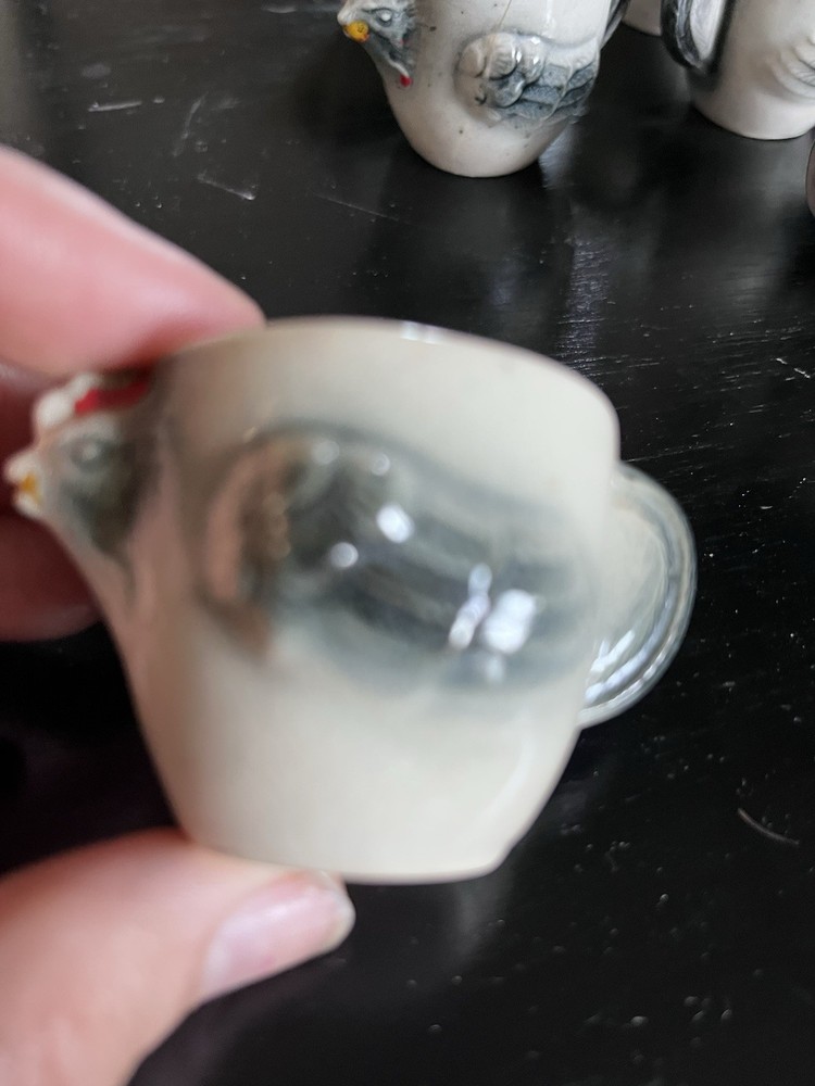 Vintage Mini Chicken Mugs