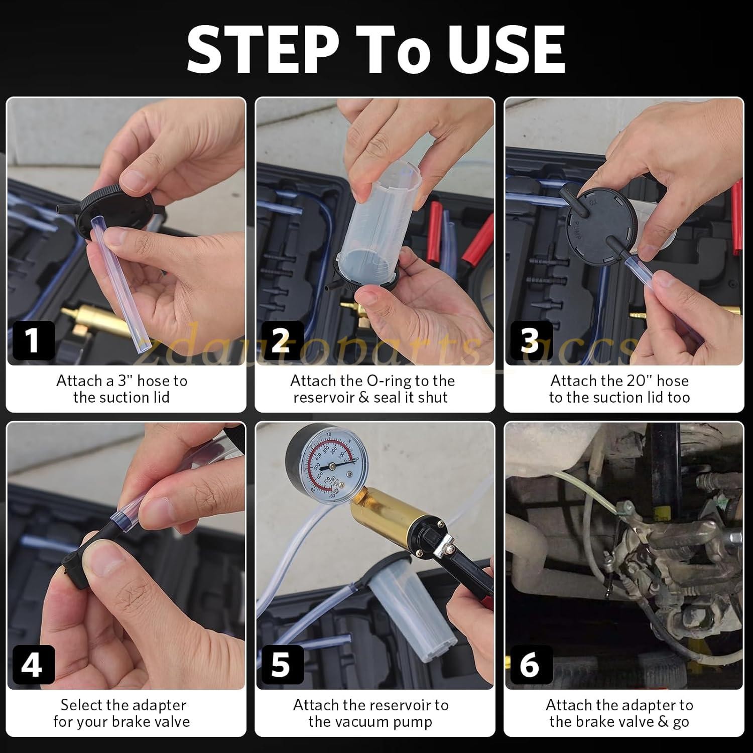 Hand Held Vacuum Pressure Pump Tester Set Brake Fluid Bleeder Bleeding Kit + Box