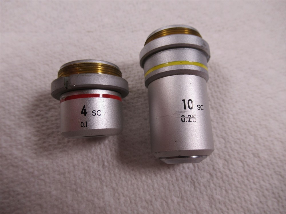 Nikon 4x and 10x Microscope Objective Lenses 160mm for SC Model Microscopes