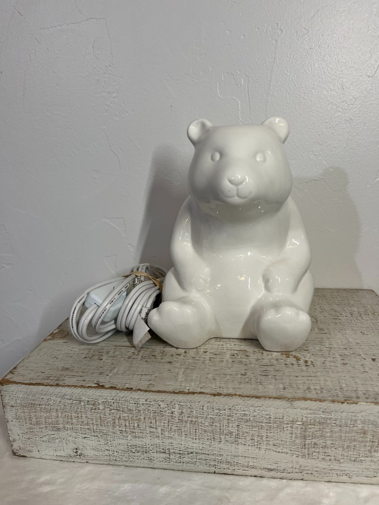 Target Pillowfort White Polar Bear Decor Night Light Ceramic Table Lamp 6 1/2"