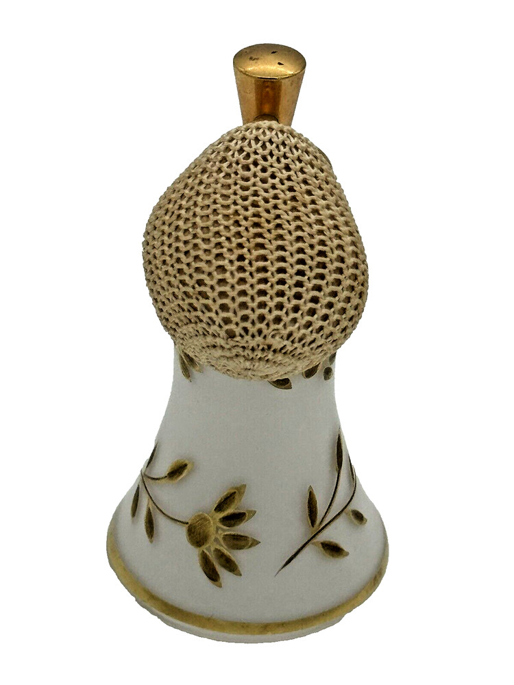 Vintage West Germany Perfume Atomizer Gold Leaf Floral Vine Pattern
