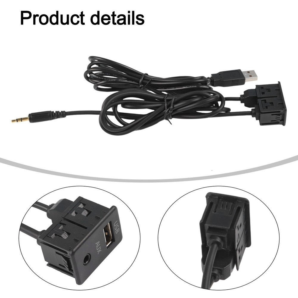 Flush Mount Connector Car AUX USB Adapter 12V Voltage Compatibility For Car