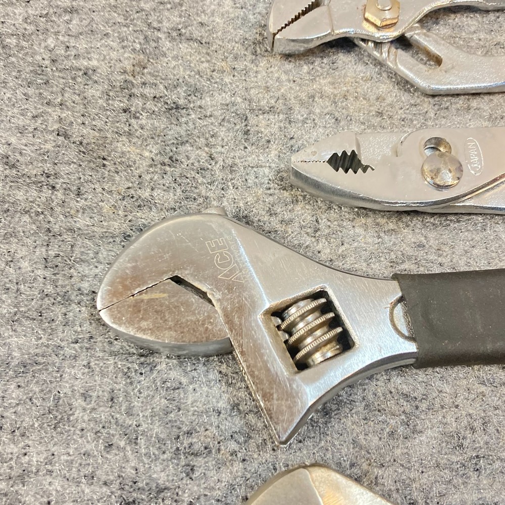 Adjustable Wrench Plier Lot 7 Pc 4 Slip Joint 3 Adjustable