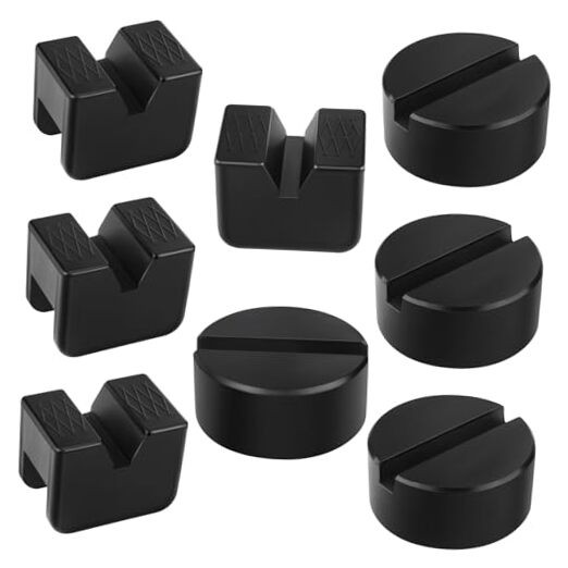 【2025 Upgrade】  8 Pcs Jack Stand Pads, 2 Types Universal Rubber Floor Jack