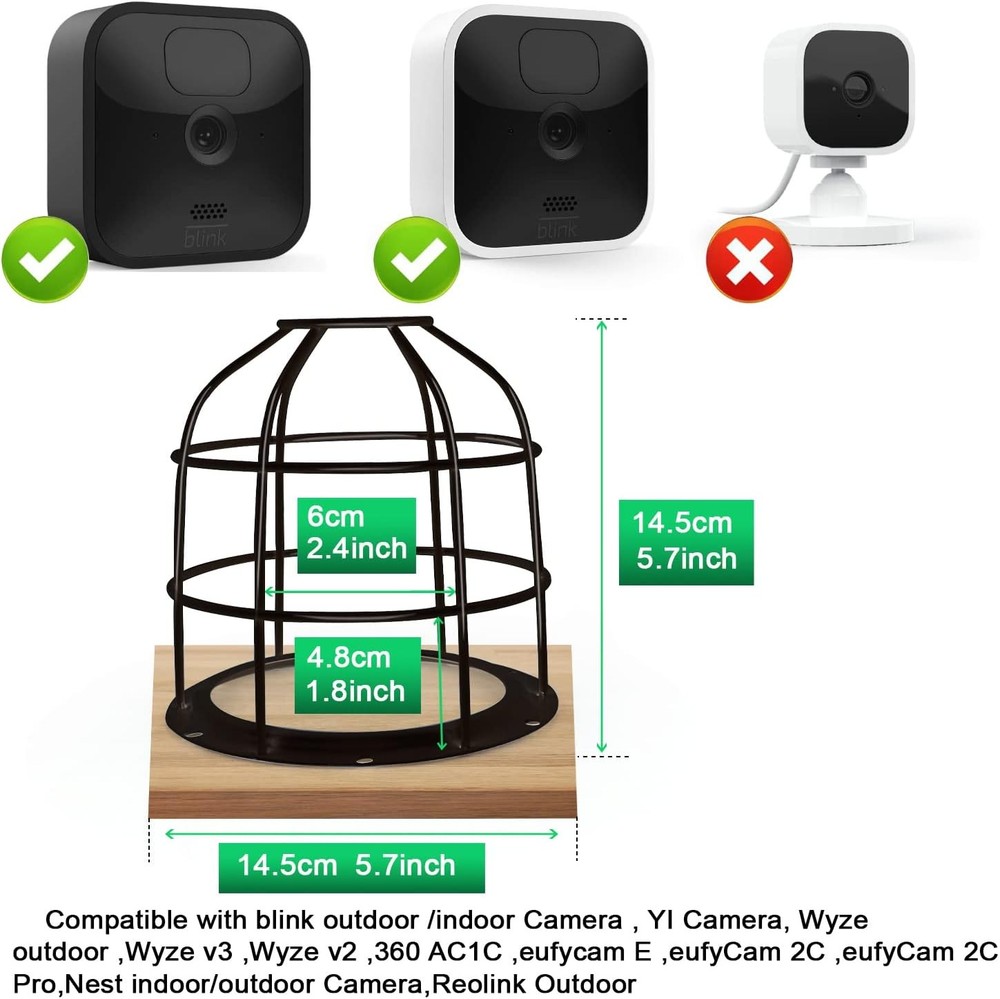 UYODM Anti-Theft Camera Mount Cage and Wall Bracket - Compatible Black
