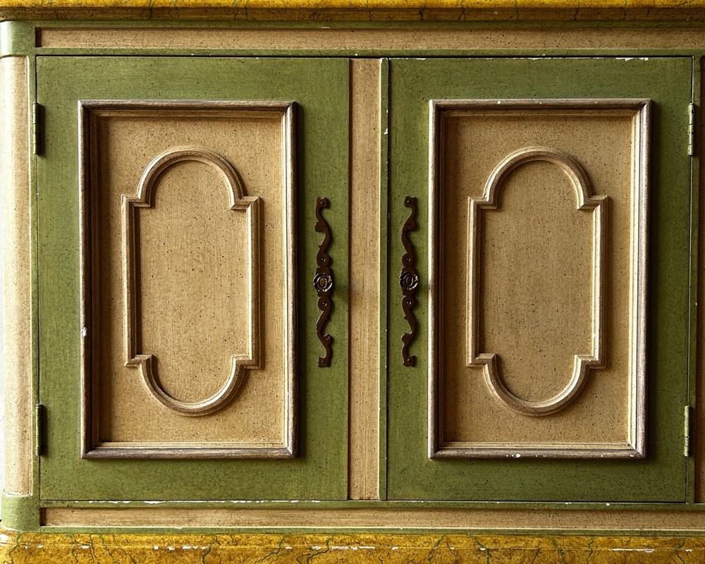Painted Three-Door Sideboard with Interior Shelves & Four Drawers