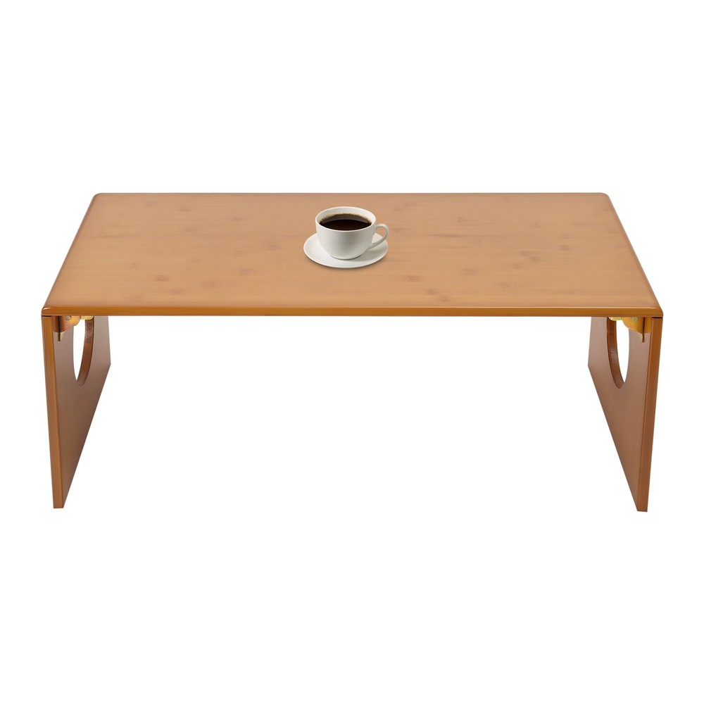 Folding Floor Coffee Table Brown Low Coffee Table Bamboo Portable Coffee Table