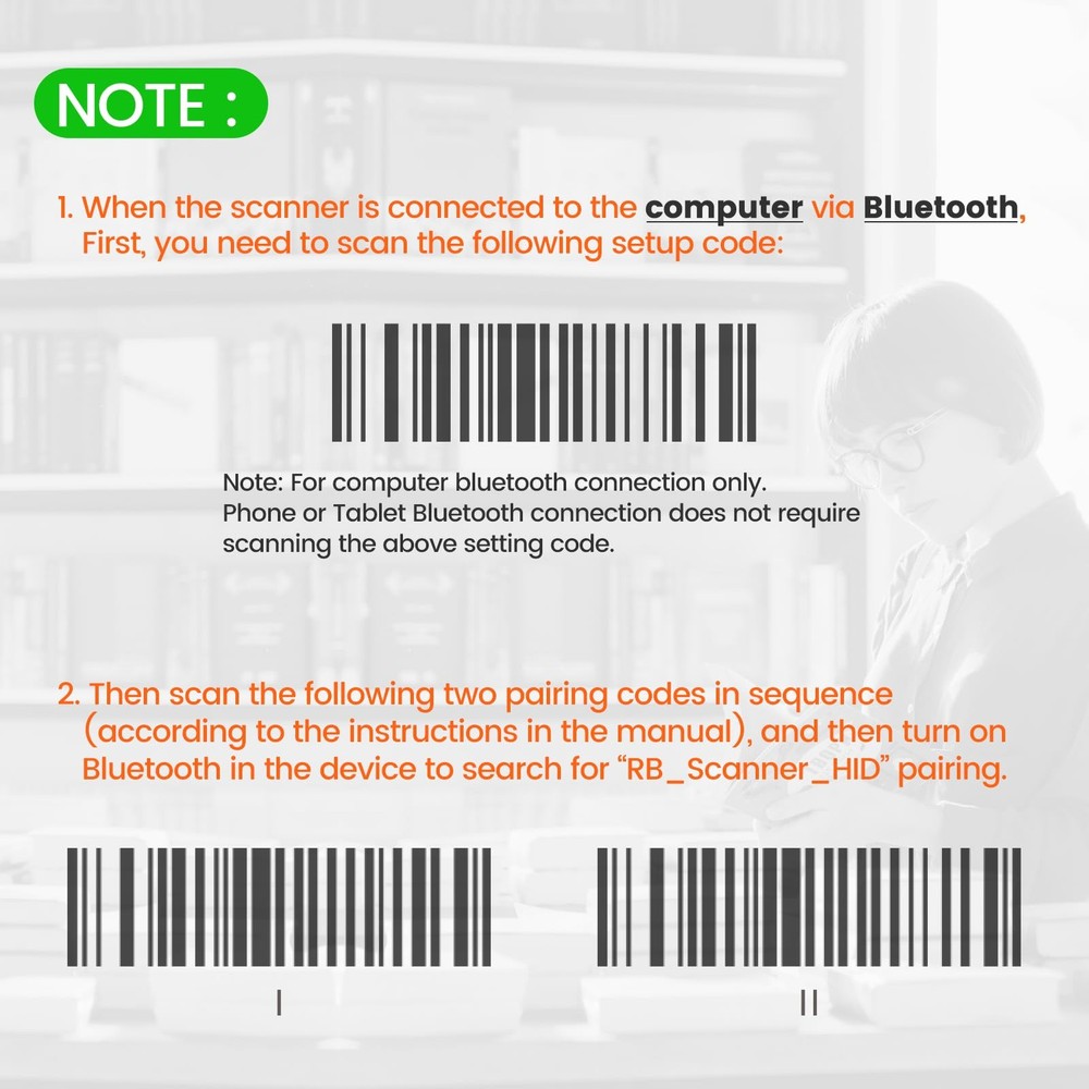 OBZ Mini Bluetooth Barcode Scanner, 2D Wireless Barcode Scanner, Versatile Po...